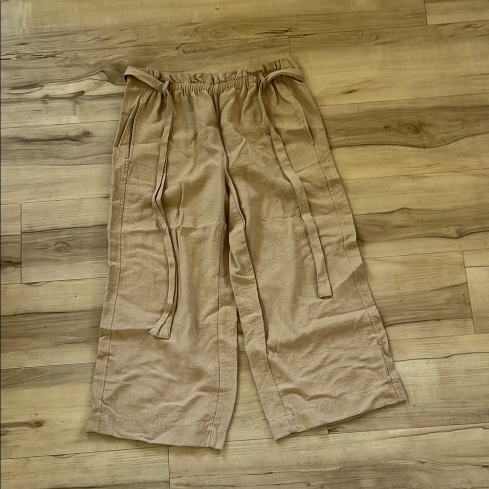 DKNY Light Tan Linen Trousers